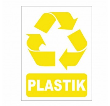 Naklejka recyklingowa odpday PLASTIK 15x20cm 1szt