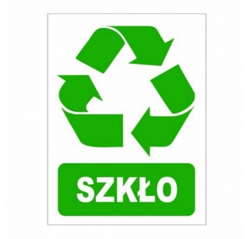 Naklejka recyklingowa odpday SZKŁO 15x20cm 1szt