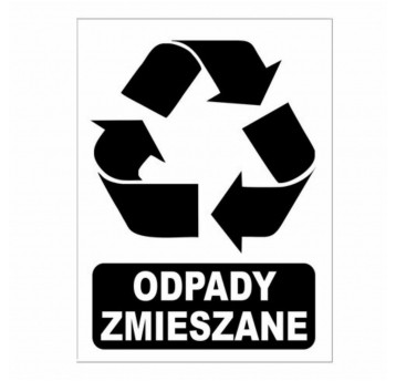 Naklejka recyklingowa odpday Zmieszane 15x20cm 1sz