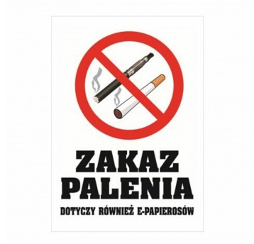 Naklejka Zakaz palenia 8x12cm 1szt