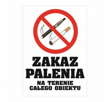 Naklejka Zakaz palenia na terenie całe obi 15x20cm