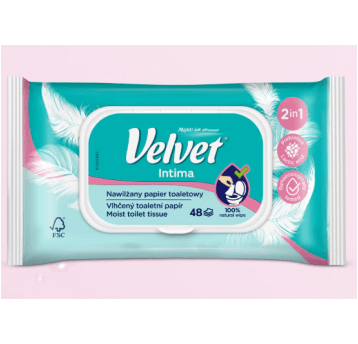 Nawilżany papier toaletowy VELVET INTIMA 48szt /16