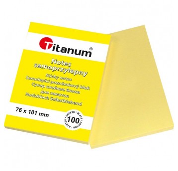 Notes samoprzylepny 76x101 ŻÓŁTY 100k Titanum