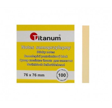 Notes samoprzylepny 76x76 ŻÓŁTY 100k Titanum