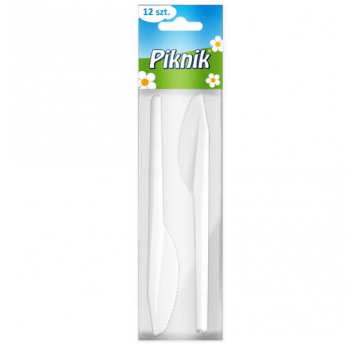 Nóż PS biały PIKNIK 12szt
