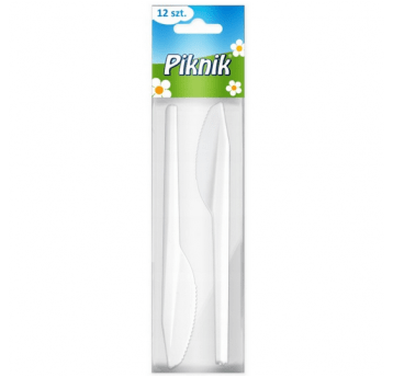 Nóż PS biały PIKNIK 12szt