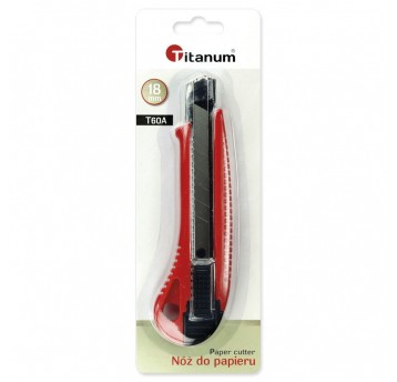 Nóż wysuwany 18mm Titanum Czerwony