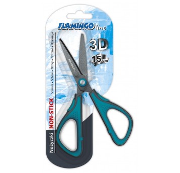 Nożyczki 15cm Teflon 3D Black Flamingo