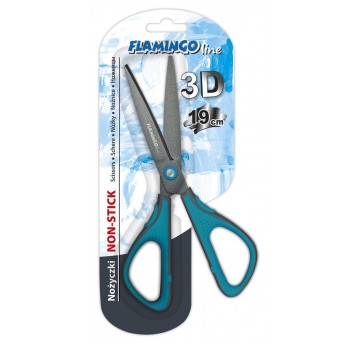 Nożyczki 19cm Teflon 3D Black Flamingo