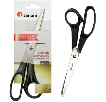 Nożyczki 21,5cm Titanum czarne S02023