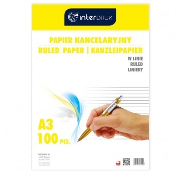 Papier kancelaryjny A3 = 100szt INTERDRUK