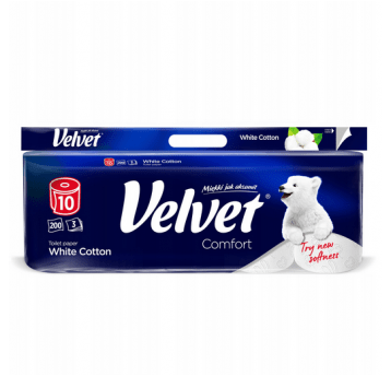Papier toalet 3W VELVET BIAŁY 200list 10rol /7