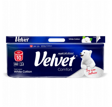 Papier toalet 3W VELVET BIAŁY 200list 10rol /7