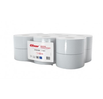 Papier toalet jumbo 1W 130m CLIVER BIAŁY 12szt