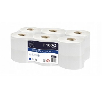 Papier toalet jumbo 2W 90m ELLIS PROF BIAŁY 12rol