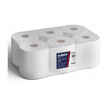 Papier toalet jumbo 2W 90m fi180 KAREN PREM 12rol