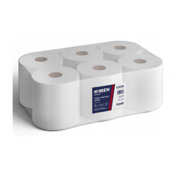 Papier toalet jumbo 2W 90m fi180 KAREN PREM 12rol