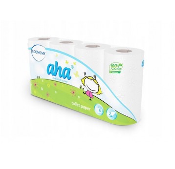 Papier toaletowy 2W AHA ECONOMY BIAŁY 8rol /8
