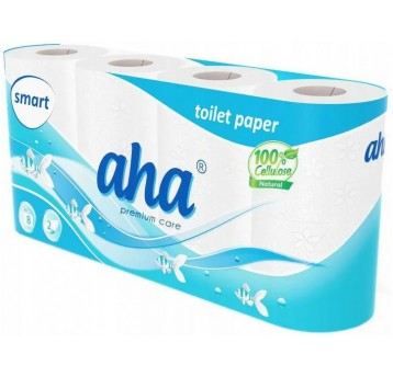 Papier toaletowy 2W AHA SMART BIAŁY 8rol /8