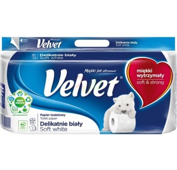 Papier toaletowy 3W VELVET Delikatn BIAŁY 8rol /7