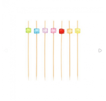 Patyczki bambusowe KOLOROWE SQUARE 12cm 40szt /15