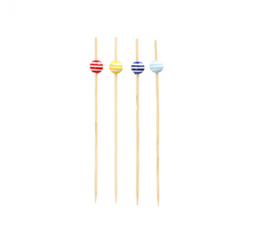 Patyczki bambusowe KULKI PASKI BALL 12cm 40szt