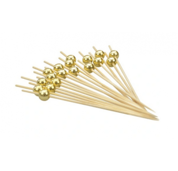 Patyczki bambusowe KULKI ZŁOTE ARPEX 24szt