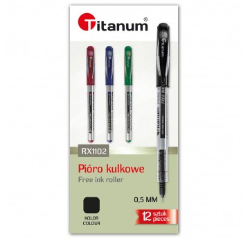 Pióro kulkowe Titanum CZARNY RX1102 cienkopis