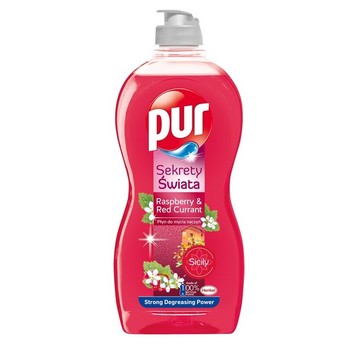 Płyn do naczyń PUR 450ml Malina cz. porzec RÓŻ