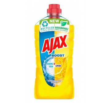 Płyn uniwersalny AJAX 1L BOOST SODA LEMON żółty