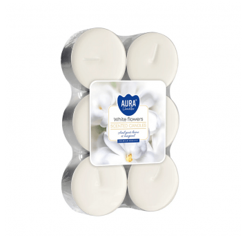 Podgrzewacz świeca MAXI AURA Białe Kwiaty 6szt