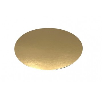 Podkład tort ZŁOTY krążek 22cm GŁADKI 1050g 10szt