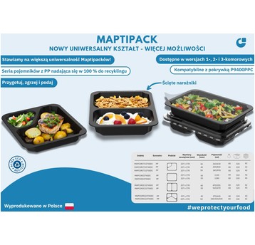 Pojemnik MAPCOR 2-DZ 227x178x50 CZARNY 320szt