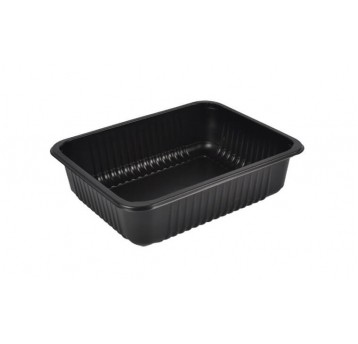 Pojemnik zgrzew Żebro 187x137x36 CZARN 650ml 640sz