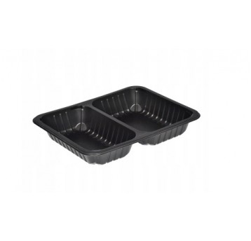 Pojemnik zgrzew żebro 2-DZ 227x178x50 CZARN 320szt