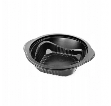Pojemnik zgrzew żebro ZUPA 350ml CZARNY 50szt /12