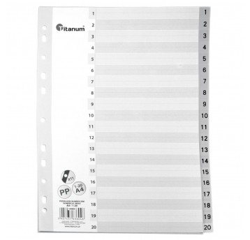 Przekładki do segregatora PP Titanum A4 20 kartek