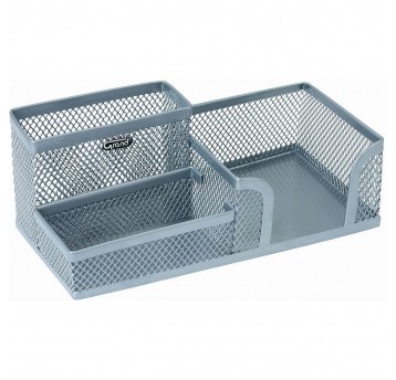 Przybornik na biurko srebrny metal Grand Gr-093