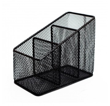 Przybornik na biurko Tres Skośny czarny metal