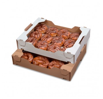 Pudełko 40x30x9cm Pączek MAŁY biały / brąz 50szt