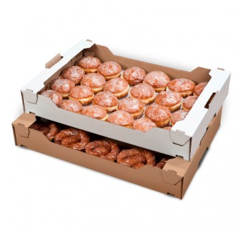 Pudełko 60x40x9cm Pączek DUŻY biało / szare 50szt