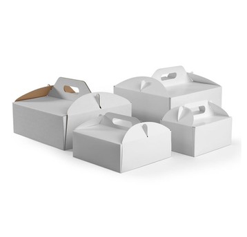 Pudełko karton rączka 21x21x12cm BIAŁE 25szt