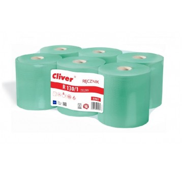 Ręcznik papiero 1W 130m CLIVER R130/1 ZIELONY 6rol