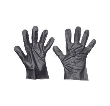 Rękawice foliowe TPE CLARINA CZARNE 100szt L