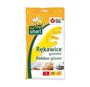 Rękawice gumowe BEE SMART żółte rozm S /100