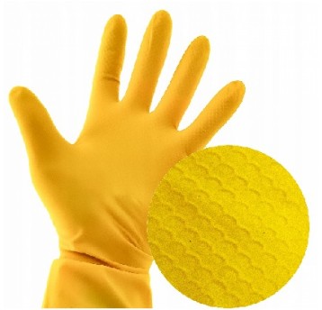 Rękawice gumowe flokowane M