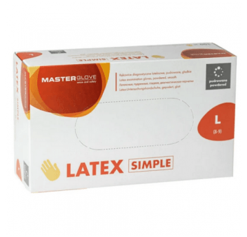 Rękawice lateksowe MASTER GLOVE 100szt L pudrowane