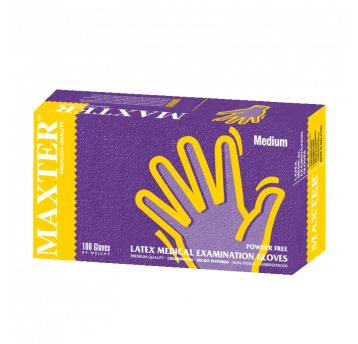 Rękawice lateksowe MAXTER roz L 100szt bezpudrowe