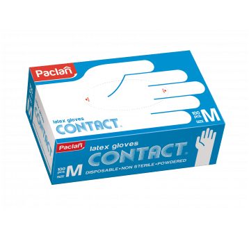 Rękawice lateksowe PACLAN CONTACT rozm M 100szt