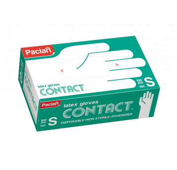 Rękawice lateksowe PACLAN CONTACT rozm S 100szt